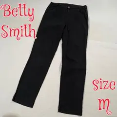 Betty Smith 麻混ストレートチノパンツ　ブラック　M