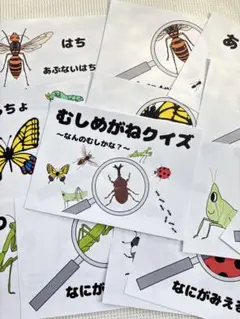 虫メガネ　昆虫クイズシアター　コピー素材　スケッチブックシアター保育教材用