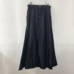 Audrey and John Wad サイドプリーツデニムロングスカート