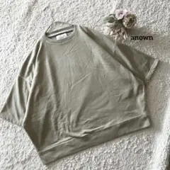 anown オーバーサイズTシャツ M オリーブ色 メンズ ポリ綿