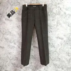 美品　ナチュラルビューティベーシック　スラックス【M】黒　白　チェック　地厚