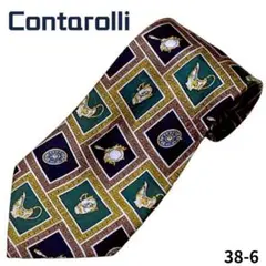 Contarolli　ネクタイ　総柄　パネル柄　おしゃれ　パーティー　通勤