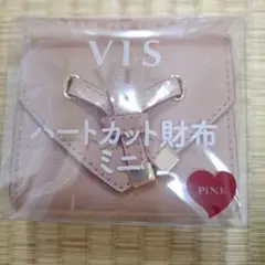 VISハートカット財布ピンク