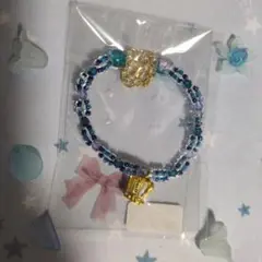 ハンドメイド ブレスレット ブルー系⑰
