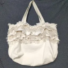 LOWRYSFARM 麺 チュールフリル トートバッグ 横型