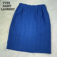 YVES SAINT LAURENT グレンチェック シルク スカート 36