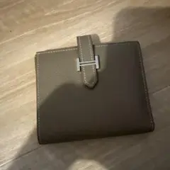 HERMES 二つ折り財布 グレー レザー