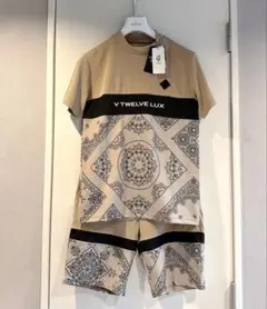 新品 ★ V12 セットアップ モックネック ショーツ ハーフパンツ シャツ