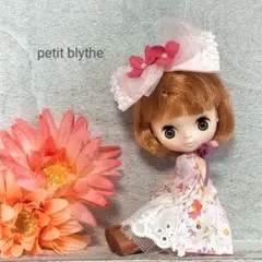 プチブライス服 3点セット( フラワー☆ピンク)　ハンドメイド　花柄　ピンク