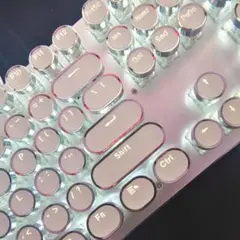 パンク機械ゲームキーボード有線- LEDバックライトレトロタイプライター風