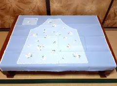 【生地】エプロン柄 ブルー 104 x 88.5㎝