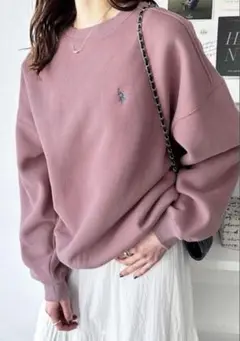希少 レア US POLO ASSN ポロ スウェットトレーナー 刺繍ピンク M