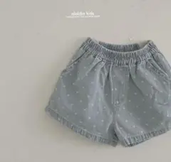 aladinkids アラジン ハート柄デニムショートパンツXS