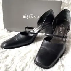 DIANA パンプス サイズ23㎝ ストラップ チャンキーヒール 高さ8㎝ 黒