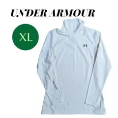 UNDER ARMOUR ハイネックトップス XL相当 ホワイト 無地 シンプル