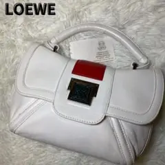 【超希少】ロエベ ナッパレザー アイボリー×赤 バイカラー アナグラム