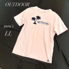 OUTDOOR PRODUCTS ／ネイビー刺繍ロゴ ピンク Tシャツ LL