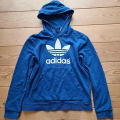 adidas 青 フード付きパーカー
