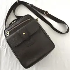 美品 シルバーレイククラブ 本革 スマートショルダーバッグ IKETEI 濃茶