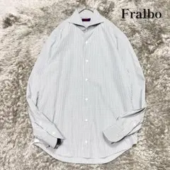 Fralbo napoli ギンガムチェック ワイドカラーシャツ M相当　極美品