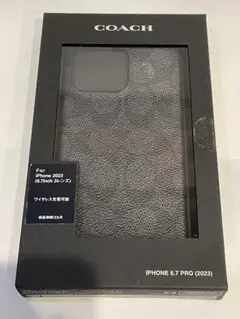 iPhone15 ProMax COACH ハードケース ブラック シグネチャー