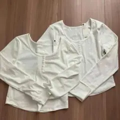 GU コットンブレンドリブクロップドヘンリーT 長袖　ドライ　2枚
