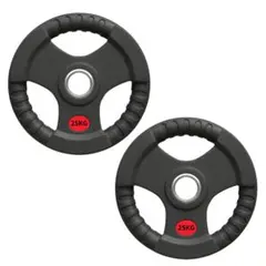 ★新品・送料無料★バーベルプレート計50kgセット(25kg×2枚) ラバー