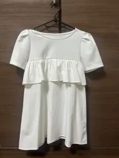 しまむら カットソー 胸元レース 切替 白