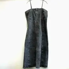 【新品タグ付】デニムキャミワンピース しまむら komachi 3L ブラック
