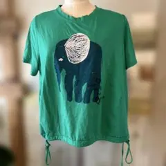 tocotoco トコトコ プリントデザインTシャツ　ゾウ
