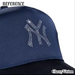 25SS最新!! REFERENCE キラキラネイビー×ブラックサテンキャップ