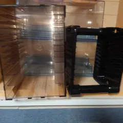 CDラック　収納ケース　クリア　ブラック　セット　ケース
