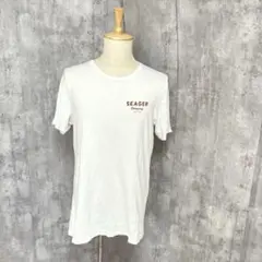 SEAGER バック　ロゴ　プリント　シンプル　Tシャツ　カジュアル　薄手