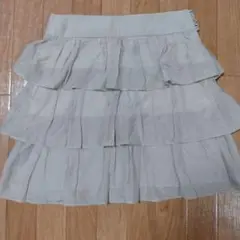 MACPHEE ベージュ フリル付きミニスカート