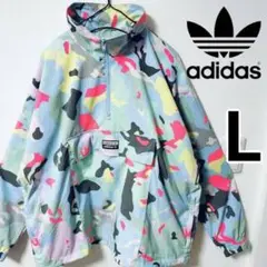 adidas カモフラージュ ナイロンジャケット L、アディダス、カラフル、迷彩