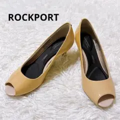 ✨歩きやすい✨ROCKPORT オープントゥ エナメル パンプス 22.5cm