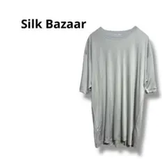【Silk Bazaar】シャツ　半袖　シンプル　無地　絹　シルク100%