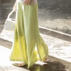 NOBLE ファジーリネンスリットフレアパンツ　38