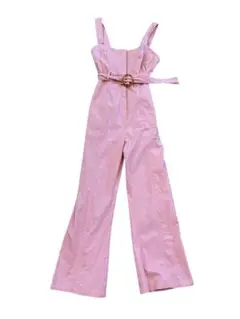 未使用に近い　ZARA ピンク　ベルト付き　サロペット　 M