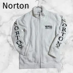 ＊Norton＊ノートン【L】ボアジャケット　ロゴ刺繍　ダイヤ柄　あたたか