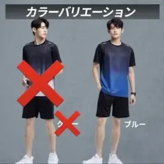 メンズ 半袖 短パン スポーツウェアセット ブルー L
