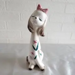 昭和レトロ　ねこの置物　陶器