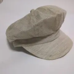 ベージュ リネン風 キャスケット