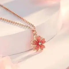 ボヘミアンスタイル 花 360度回転ペンダントネックレス