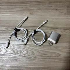 Type-C 充電器 2口アダプター ＋ ケーブル(0.9m)2本 セット