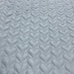 ハート　刺繍　キルト　水色　25cm