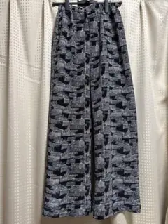 ハンドメイド　脇接ぎなしワイドパンツ