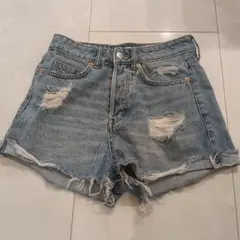 H&M デニム　ダメージ　ショートパンツ