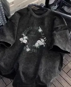 新品未使用 レディース フラワープリント ヴィンテージ加工 Tシャツ XLサイズ
