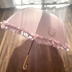 メゾンドフルール　ピンク フリル付き 晴雨兼用傘